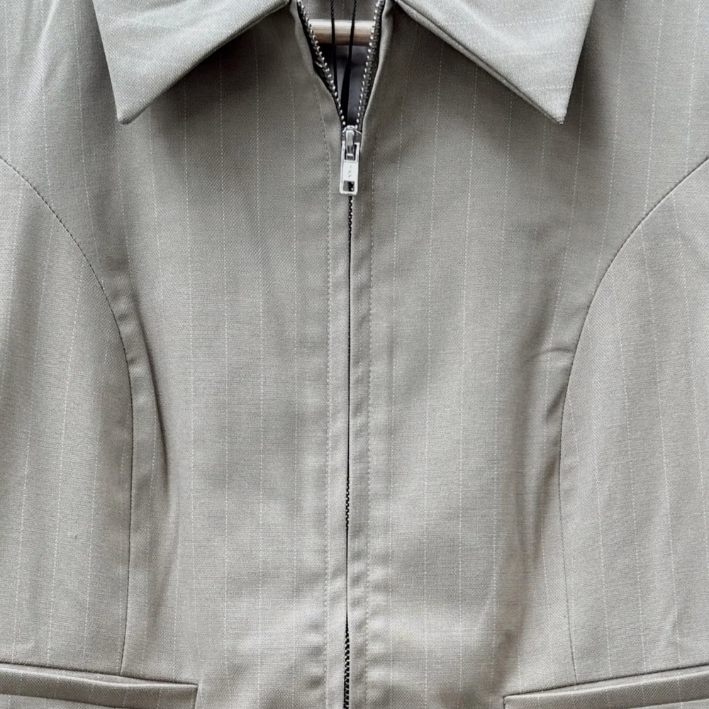 En Saison Women's Light Taupe Zip-Front Jacket - Picture 3 of 9